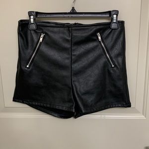 DIVIDED Shorts. Size 8. Black Leather